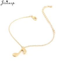 Jisensp простые регулируемые браслеты для женщин золотые музыкальные нотки браслет с подвесками Pulseira Feminina Lover's обручальные ювелирные изделия