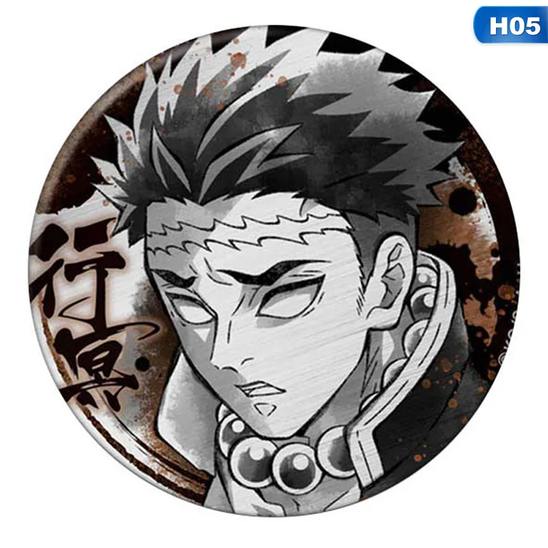 5.8CM Tinplate Tanjirou Icon Collection Breastpin For Backpacks Anime Badges Demon Slayer: Kimetsu No Yaiba Cosplay Brooch Pins