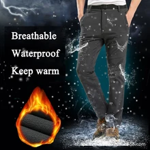 Растягивающиеся уличные мужские и женские лыжные брюки, теплые флисовые походные лыжные брюки, флисовые термо треккинговые ветрозащитные водонепроницаемые брюки