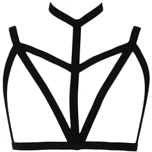 Гот сексуальное женское белье тела жгут открытый бюстгальтер черный бандаж, портупея клетка Панк рейв с эластичной резинкой; Женская портупея