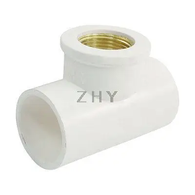 

3/4"PT x 32mm 3-Way White PVC-U Tee Pipe Female Thread Connect Adapter