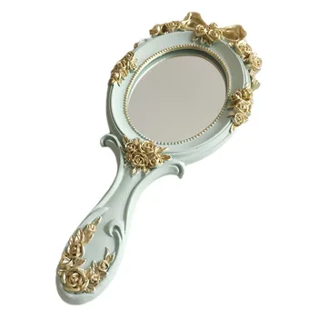

1Pc Princess Style Handheld Mirror Women Cosmetic Mirror Home Makeup Tool