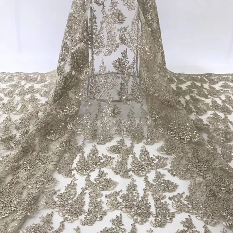 Африканская кружевная ткань высокого качества швейцарская вуаль кружевная вышитая тюль ткань с блестками для нигерийского свадебного вечернего платья - Цвет: 02