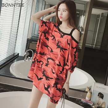 

Dress Women Short Sleeve Oversize Summer Comfortable Leisure Trendy High Quality Womens Loose Casual Printed Camouflage Clothing