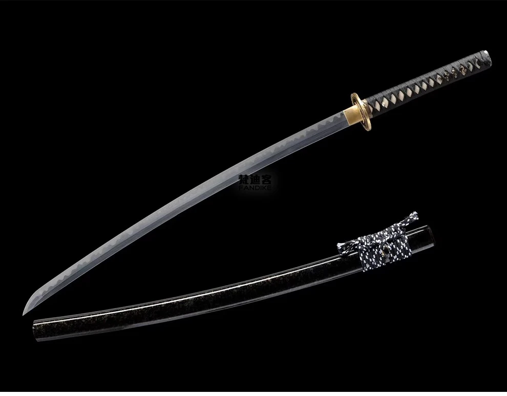 Full tang Handmade Folded Steel Japanese samurai Very Sharp katana Copper fittings pattern steel Chinese Sword machete