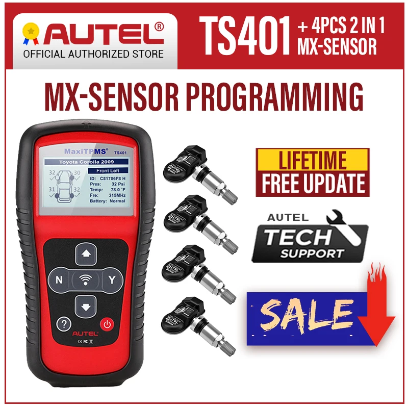 Autel MaxiTPMS TS401 инструмент для диагностики TPMS 433 МГц 315 MX Sensor считывание давления в