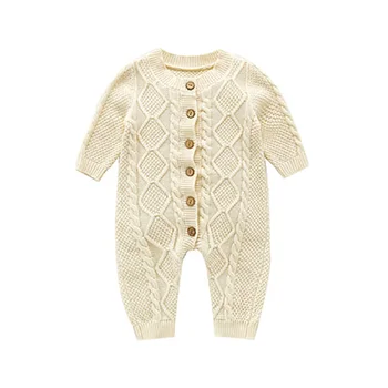 

Baby Girl Winter Clothes Baby O-neck Long Sleeve Knitted Sweater Newborn Jumpsuit