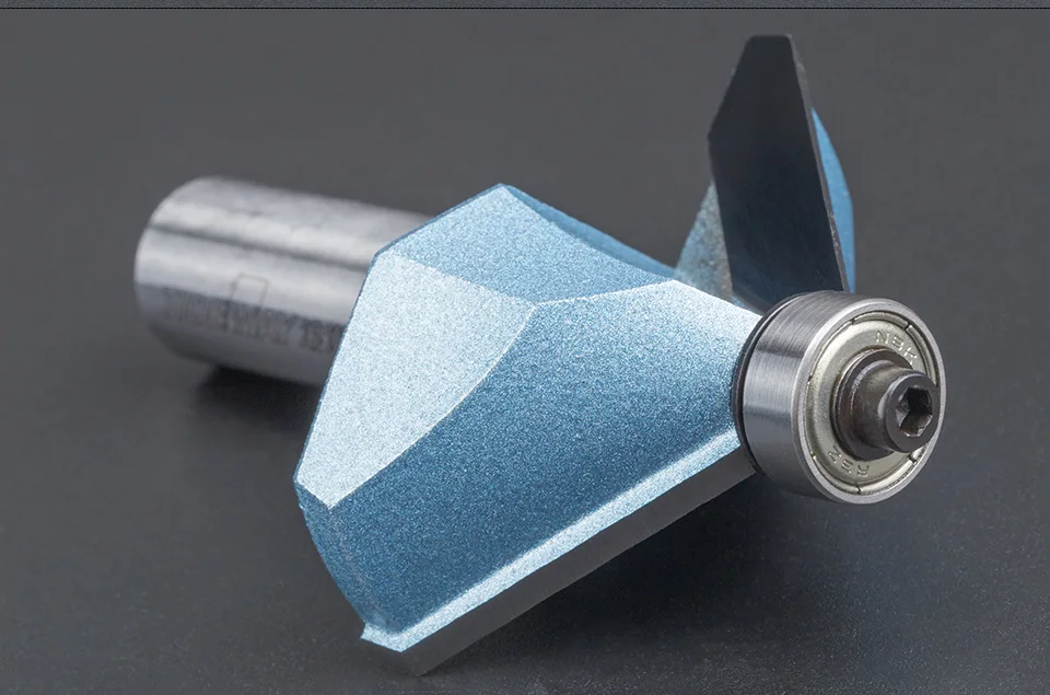 LIDIAO 1 шт. 1/2 ''деревообрабатывающий фреза 45 ° фаска бит с подшипником конической фрезы для дерева Концевая фреза для обрезки машины