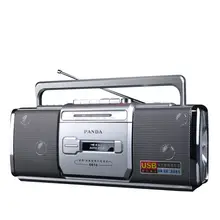 الباندا 6610 مسجل شرائط راديو صغير مكبر الصوت المزدوج الشريط تعلم اللغة الإنجليزية بلاي راديو اثنين الفرقة