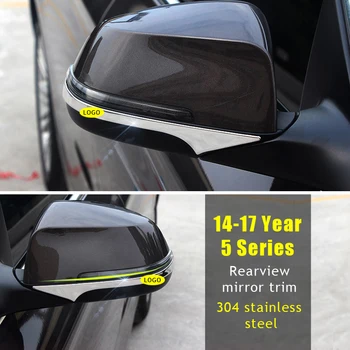 

2pcs With M Logo Of exterior mirrors Scratch-removable trim Stainless steel Car stickers For BMW 5 Series 14-17 year car decal