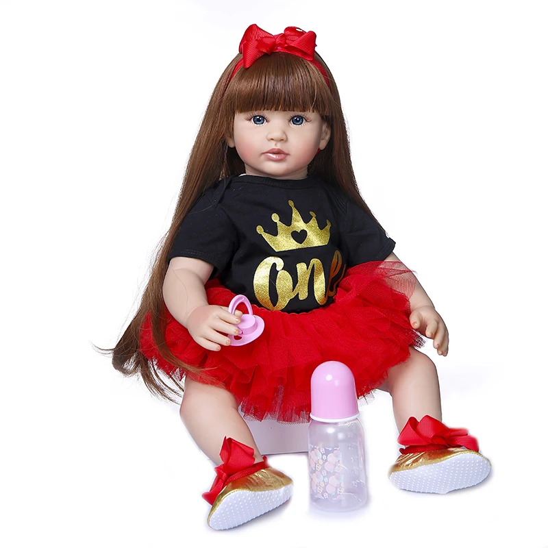 NPK 60 см кукла Bebe Reborn Boneca baby doll Мягкая силиконовая тканевая Реалистичная Reborn|Куклы|