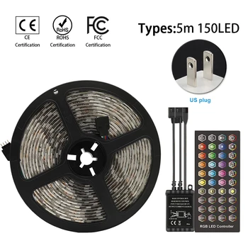 

LED Strip Light RGB With Remote Controller Color Changing Party SMD 5050 Kitchen Bar Home Music Sync IP65 Waterproof Living Room