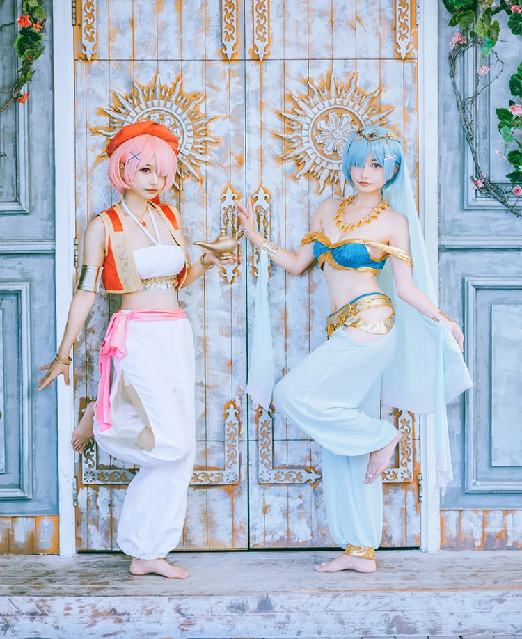 Re: zero Ram Rem; арабское платье для танцев для девочек; карнавальный костюм; униформа на хэллоуин; размеры s, m, l