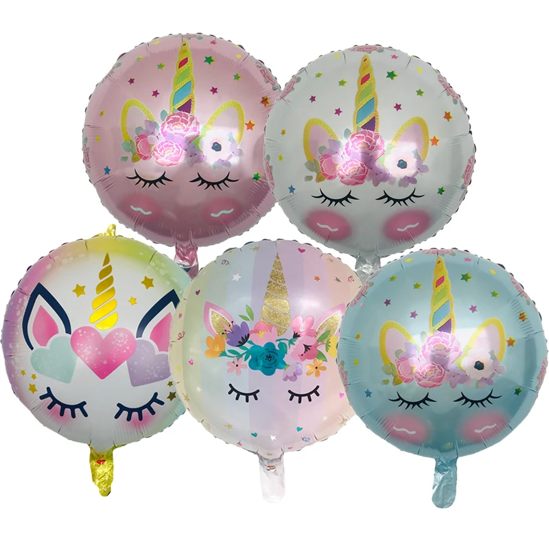 1pcs 45X45cm unicorn Flowers Balloon Globos pink color unicorn party wedding birthday decoration supplies kids Helium balloons