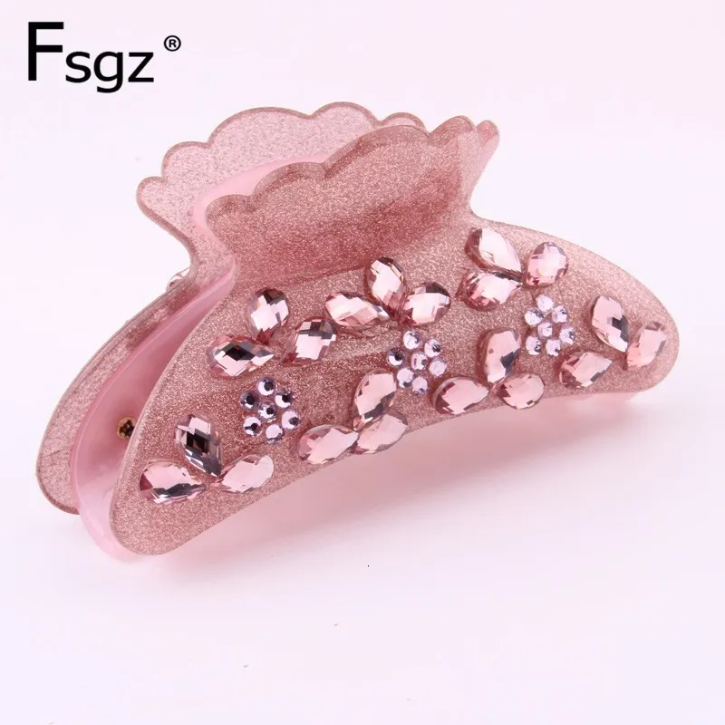 9.5CM Acrylic Hair Clip Solid Luxury Waterdrop Crystal Paved Large Hair Claw Clips For Women Crab For Hair Tail Accessories NEW