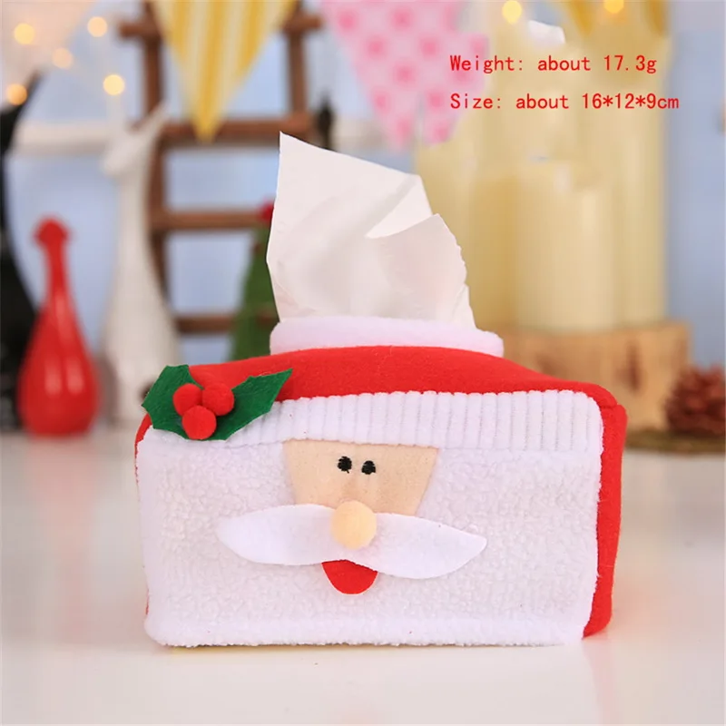 Рождественская бумага коробка держатель для бумажных полотенец украшения для обеденного стола для дома Санта Клаус Снеговик вечерние Новогодние подарки - Цвет: A