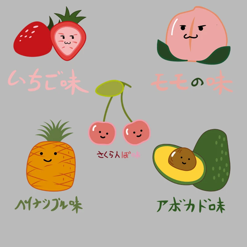 Accessoires D Impression De Lettres De Fruits Dessin Anime De Style Japonais Kawaii Miel Peche Ananas Transfert De Chaleur Diy Bricolage Aliexpress