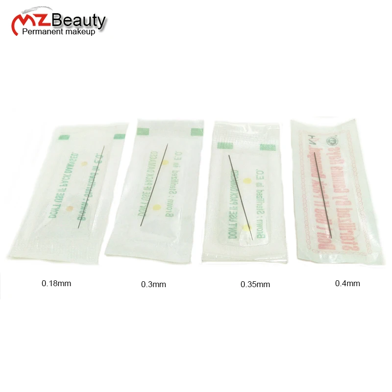 R1 Tattoo Needles Permanent Makeup Machine Agujas Sterilized Disposable Dia 0.18mm 0.25 0.3mm 0.35mm0.4mm MZ Beauty Microblading