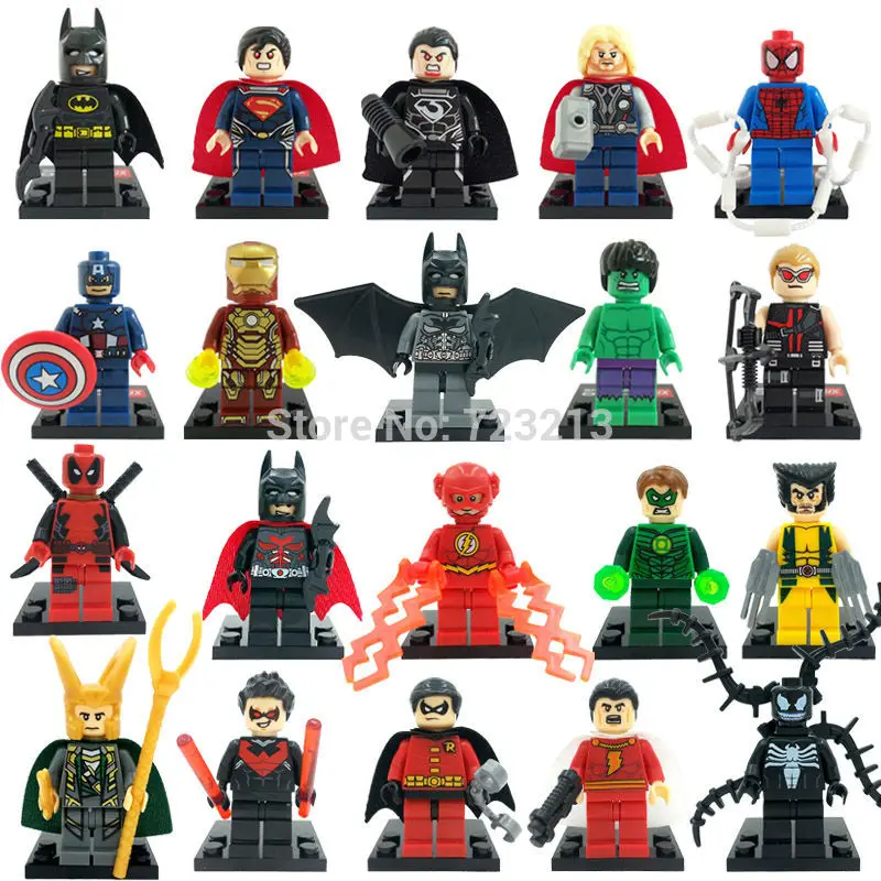 

Single Sale Classic Super Hero Figure Wolverine Thor Loki Iron Hulk Man Deadpool Arrow Bricks Building Blocks set Model Toys