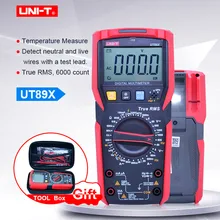 Digital multimeter UNI T UT89X;AC DC Voltage Current meter;Ammeter Voltmeter Resistance Temperature tester;NCV/Live wire test
