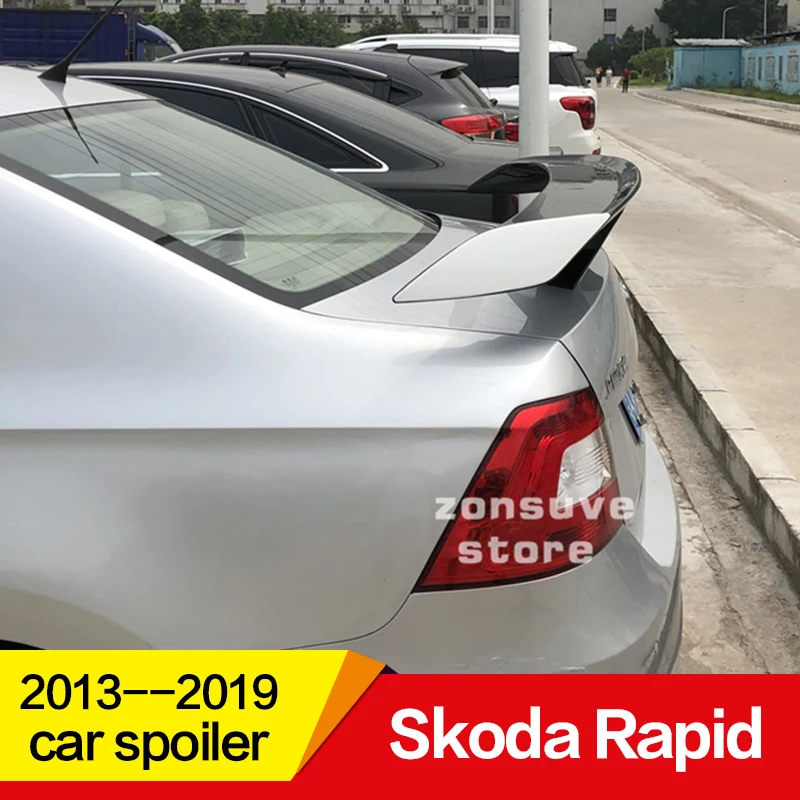 Использовать для Skoda Rapid спойлер 2013- год ABS Пластиковый материал заднее декоративное крыло EX стиль GT Спортивные Аксессуары