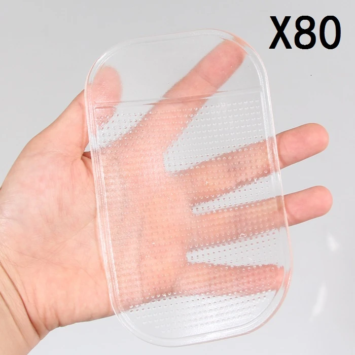 80 pcs SSU# BAO автомобильный нагруженный Противоскользящий коврик Сильный всасывающий силиконовый центральная консоль духи сиденье авто прозрачный коврик для мобильного телефона - Название цвета: 80 pcs