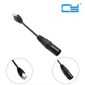 

10PCS/ 1pcx15cm XLR 3 Pin Male To RJ45 Male Network Connector Adapter Converter Cable