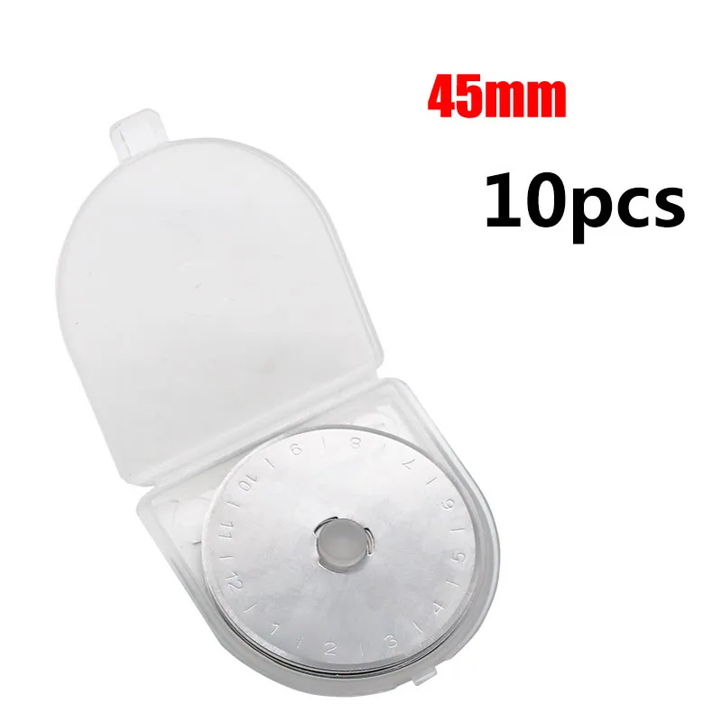 white 45mm 10 шт. SKS-7 28 мм 45 мм вращающиеся режущие лезвия Лоскутная Ткань Кожа ремесло круговой бумаги Colth Cut Refill Швейные стеганые LT420 - Цвет: white 45mm