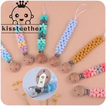 Kissteether 1 pçs bebê petal chupeta corrente bpa livre artesanal silicone grânulo seguro dentição corrente infantil chupeta clipe titular brinquedos