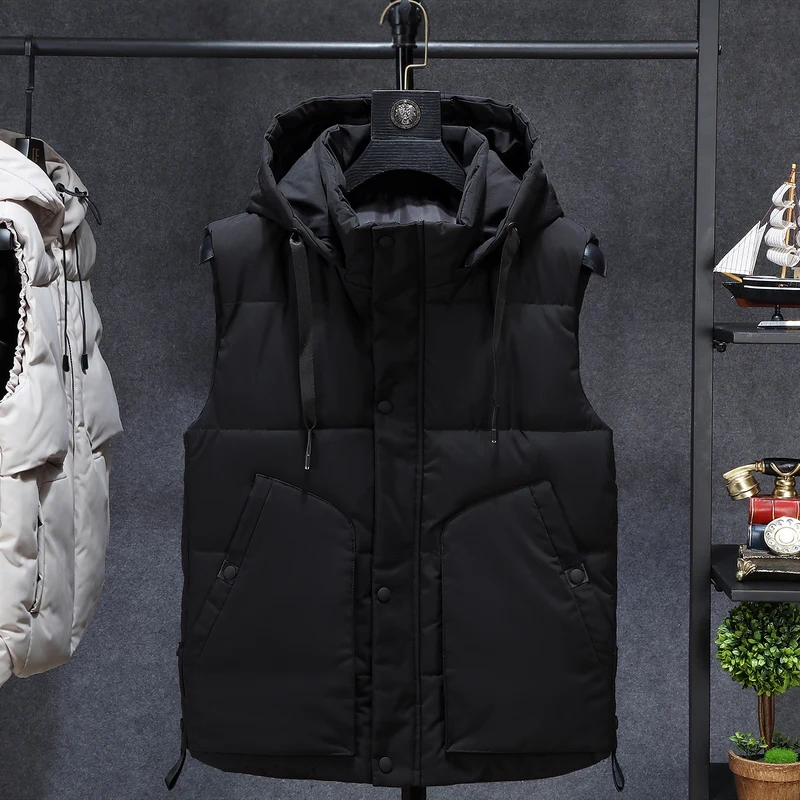 Winter Men Plus Size 6xl 7xl 8xl 9xl 58 60 Parka Vest Waistcoat Hoodie Camouflage Sleeveless Jackets Warm | Мужская одежда