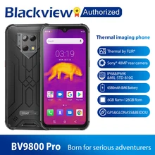 Blackview BV9800 Pro Android 9,0 мир 1st тепловизор смартфон прочный Helio P70 OctaCore 6 ГБ+ 128 Гб 48MP Беспроводная зарядка