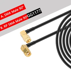 Premium RG58 Coaxial Cable - RP SMA Male to Female Bulkhead WiFi Antenna Extension, 50 Ohm Pigtail Jumper - 15M (SMA M90 to RPSMA M90)