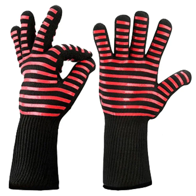 2 шт. перчатки для духовки, высокоогнестойкие перчатки для микроволновой печи, барбекю, барбекю, силиконовые жаропрочные термостойкие перчатки