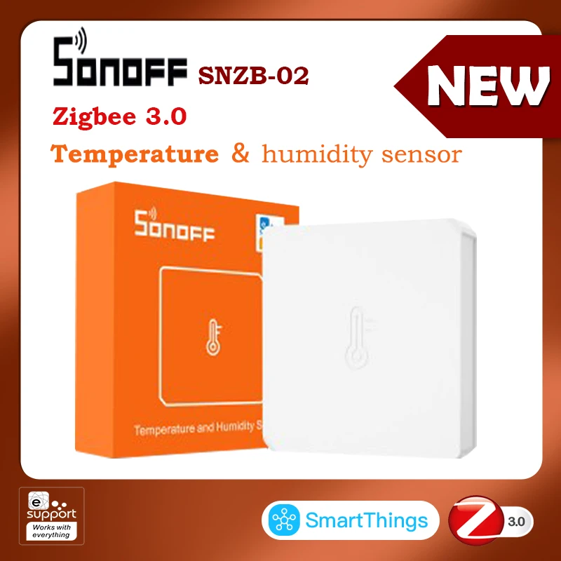 Новый SONOFF SNZB-02 Zigbee датчик температуры детектор влажности умный термометр для