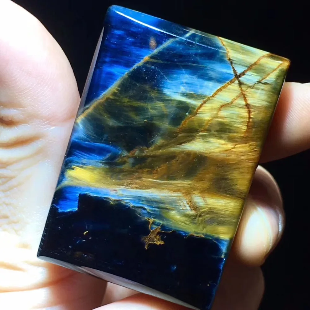 Top Quality Natural Blue Pietersite Rectangle Pendant 45x31x11mm New Gift Crystal Healing Gemstone Women AAAAA Certificate