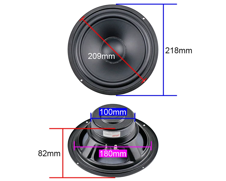 GHXAMP 8 Zoll 218MM Lautsprecher Einheit Mitten Bass 8ohm 140W Heimkino Lautsprecher Matte Beschichtet Papier Fach HIFI DIY 45Hz 1pc – Detail 2