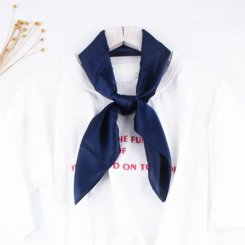 

Маленький шелковый шейный платок для женщин, однотонные квадратные шарфы, хиджаб, шали и палантины, пятнистые шарфы, повязка на голову