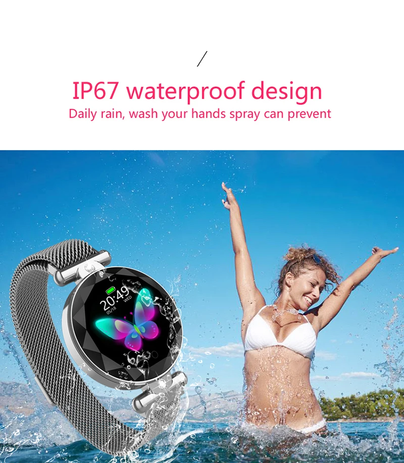 VERYFiTEK S886 Ladies Jewelry Smart Watch Heart Rate Monitor Blood Pressure Waterproof Smart Bracelet Watch Women Smartwatch