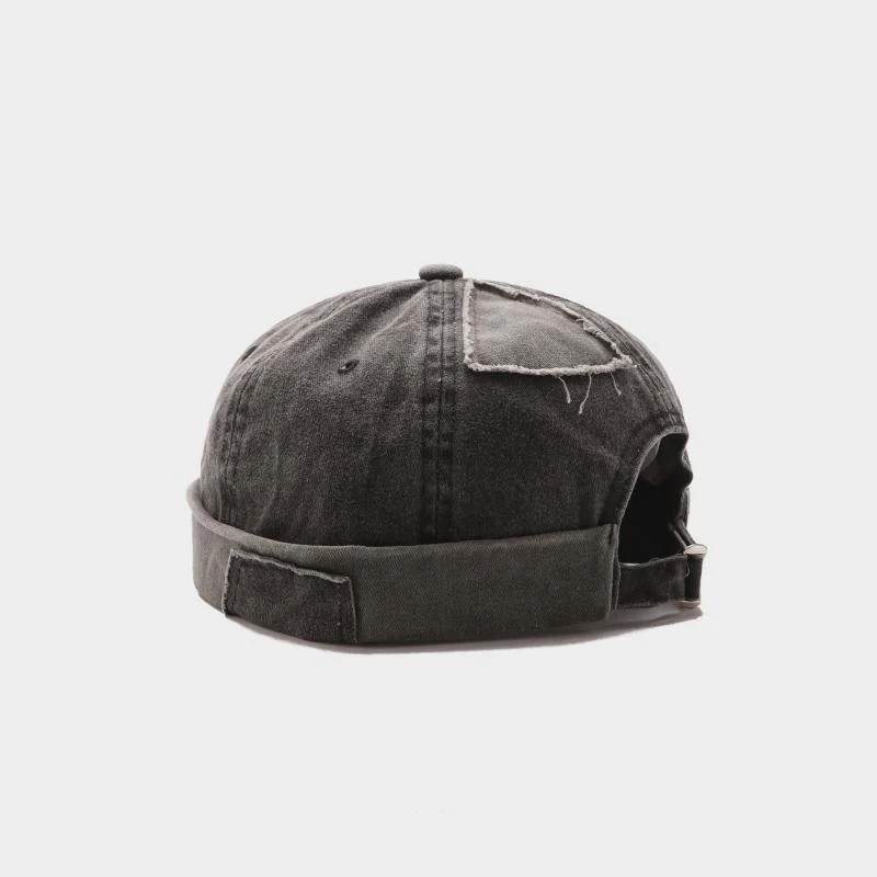 LA New Denim Hole Sailor Cap Beanie Skullcap Retro Navy Style Beanie Hat Japanese Harajuku Style Street Hat Unisex Adult - Цвет: As shown