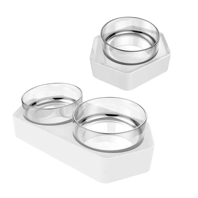 Oblique Mouth Anti-overturned Cats Dogs Bowl Plastic Sigle/Double Bowls