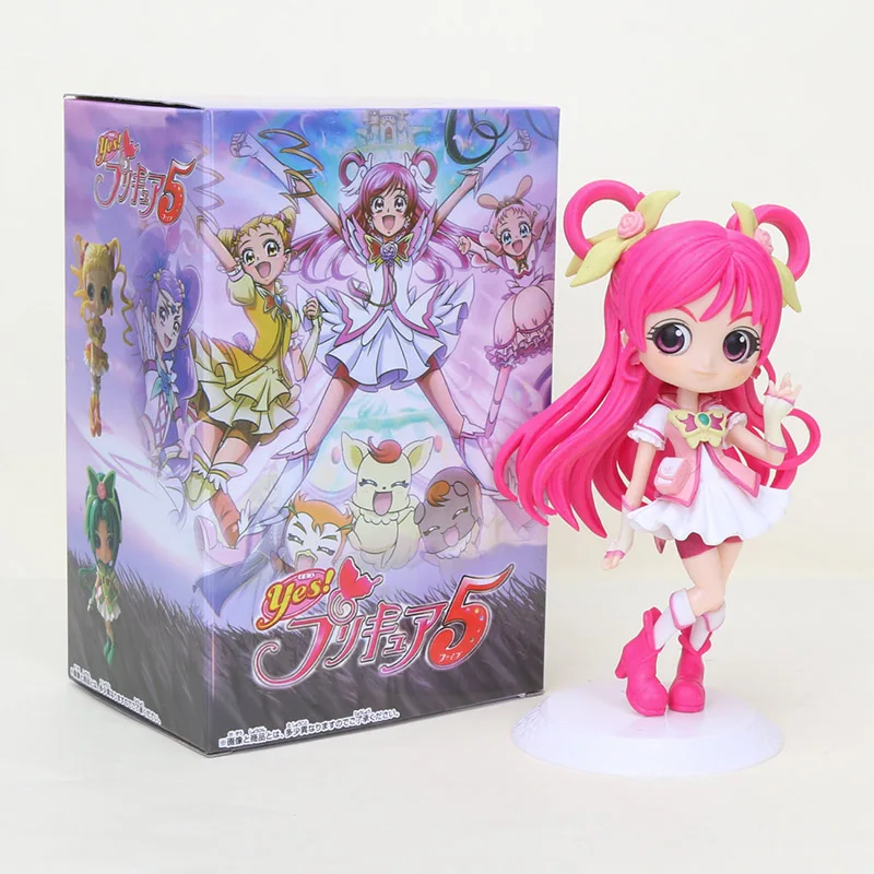 15 см Япония Аниме симпатичный милый CureLemonade CureDream cureminct фигурка Q Posket Precure ПВХ фигурка милая игрушка модель кукла подарок - Цвет: pink with box