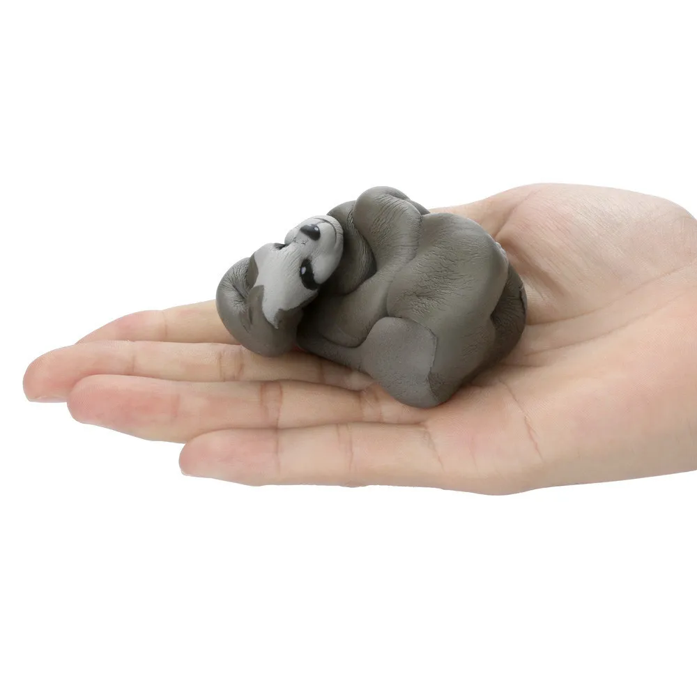 Funny Cute sloth Rebound PU Toy Soft rubber Squeeze Toys Stress Relieve Toys Cartoon Decoration doll Stretchy Healing toys #A