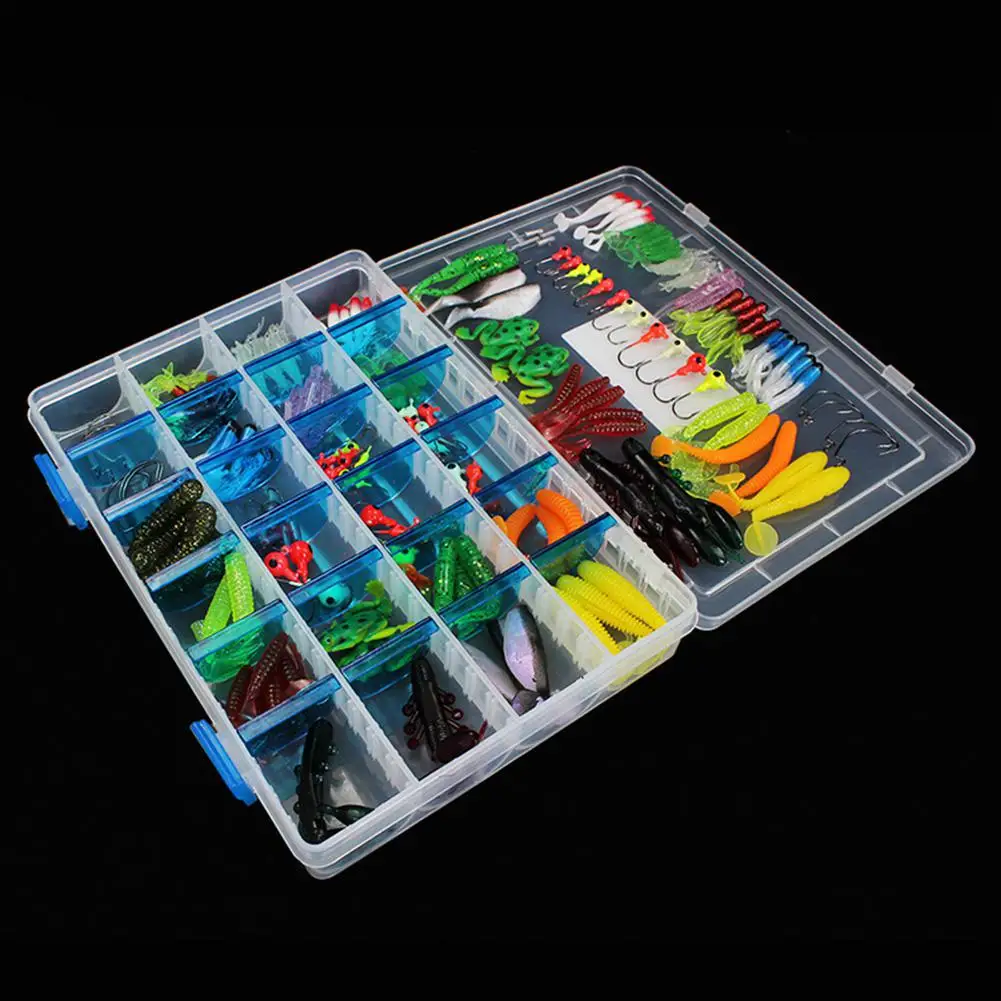 Conjunto de Isca de Silicone Acessórios de Pesca Macia Pesca Equipamento Macio Sem-fim Camarão Carpa Mar 8 Conjunto de isca macia mar pesca equipamento