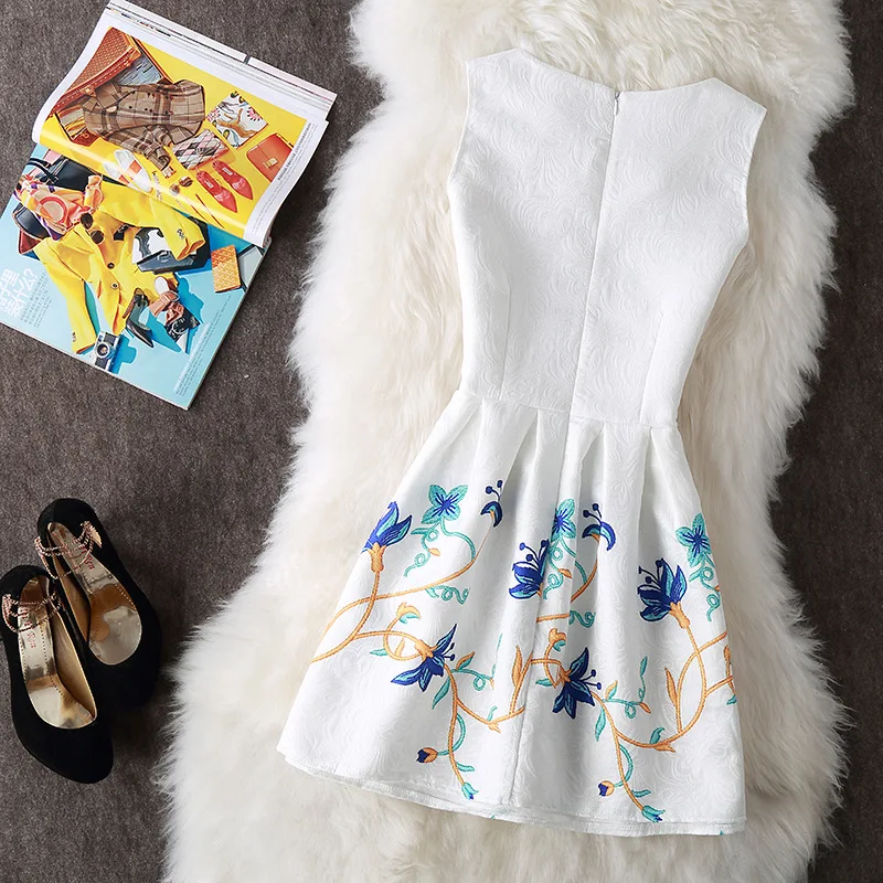 

Europe And America Spring And Summer New Style Korean-style WOMEN'S Wear Fashion Debutante Floral Printed Dress Slim Fit Slimmin