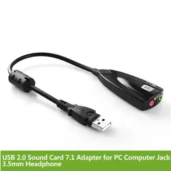ULT-BEST USB 2,0 Звуковая карта 7,1 адаптер для ПК компьютер Jack 3,5 мм наушники гарнитуры микрофон Кабель-адаптер аудио Mic