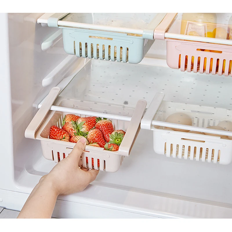 Выдвижные перегородки для холодильника, дренажные ящики для хранения фруктов, полки для холодильника, держатель ящика, ящик для хранения, классификационная стойка