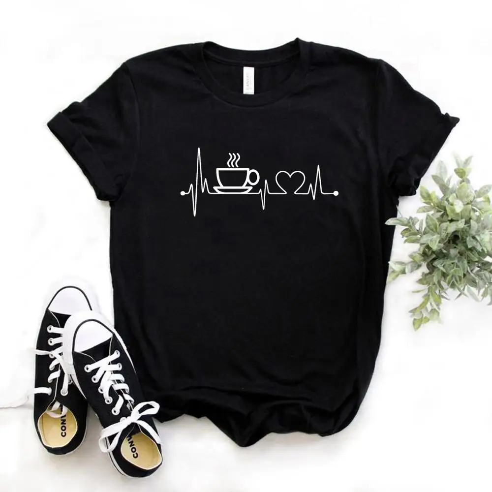 Barato Café latido salvavidas mujeres Camiseta de algodón Casual divertido t camisa para mujer chica Tee superior Hipster de la nave de la gota 6 colores S-22 DqGedbyz