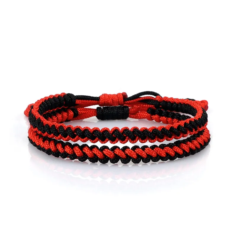 Black Red White Woven Thread Rope Lucky Bracelet Women Men Charms Bracelets Jewelry For Lovers' Best Gift Friendship Bangles black metal bangles Bracelets & Bangles