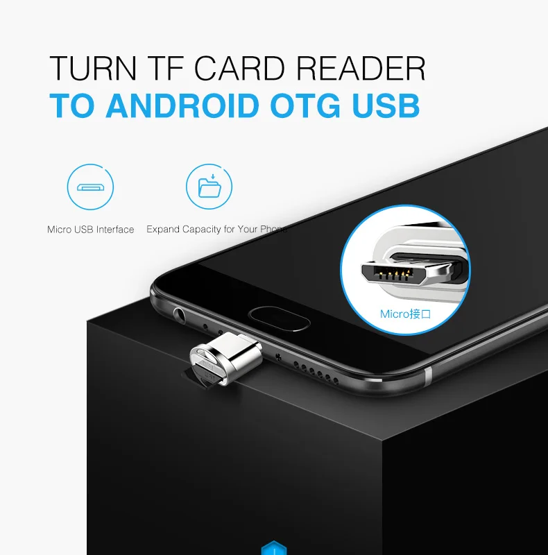 Ginsley G010 OTG кард-ридер Micro SD/TF мульти-кард-ридер для Andriods смартфон с интерфейсом Micro USB