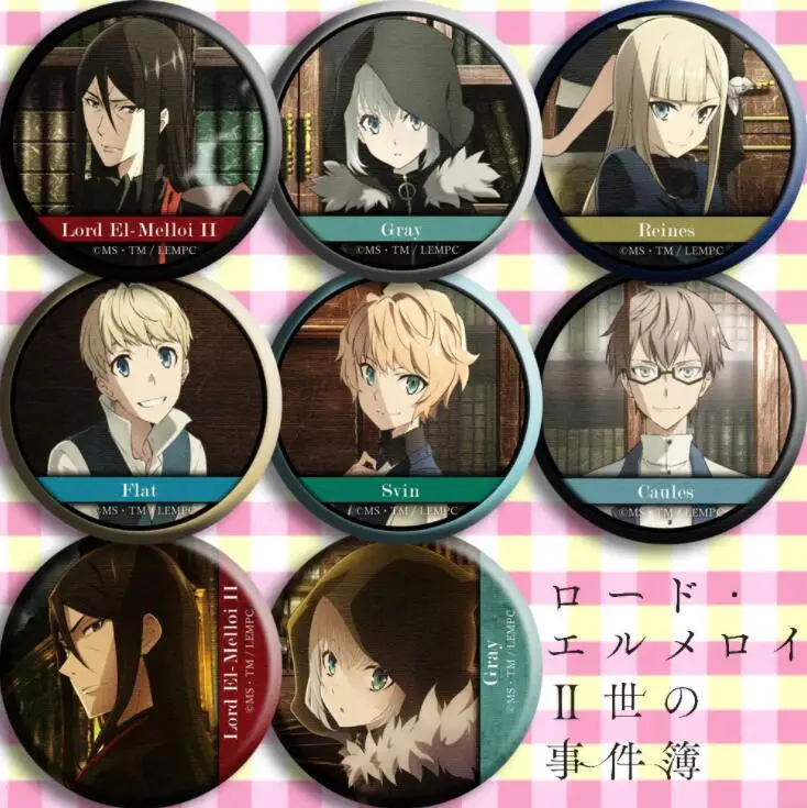 8 шт/1 лот аниме Lord El Melloi II файлы чехлов серый Svin плоская фигурка 4811 значки круглая